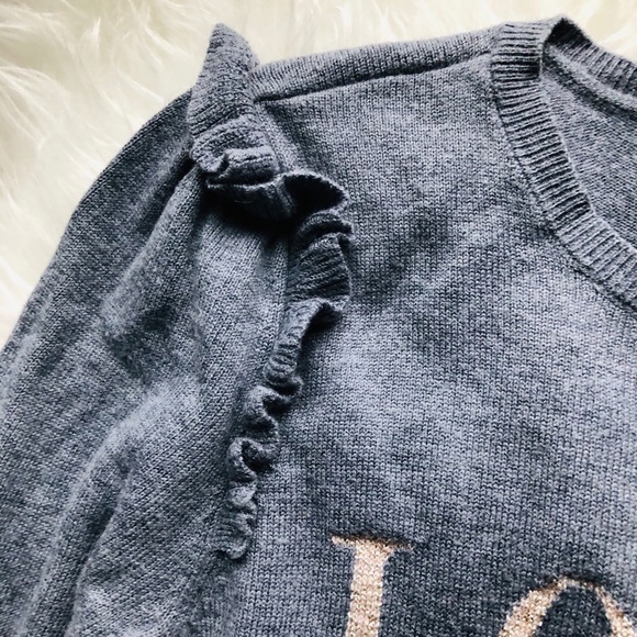 WHBM Cashmere Blend Ruffle “Loved” Sweater - Picture 5 of 6